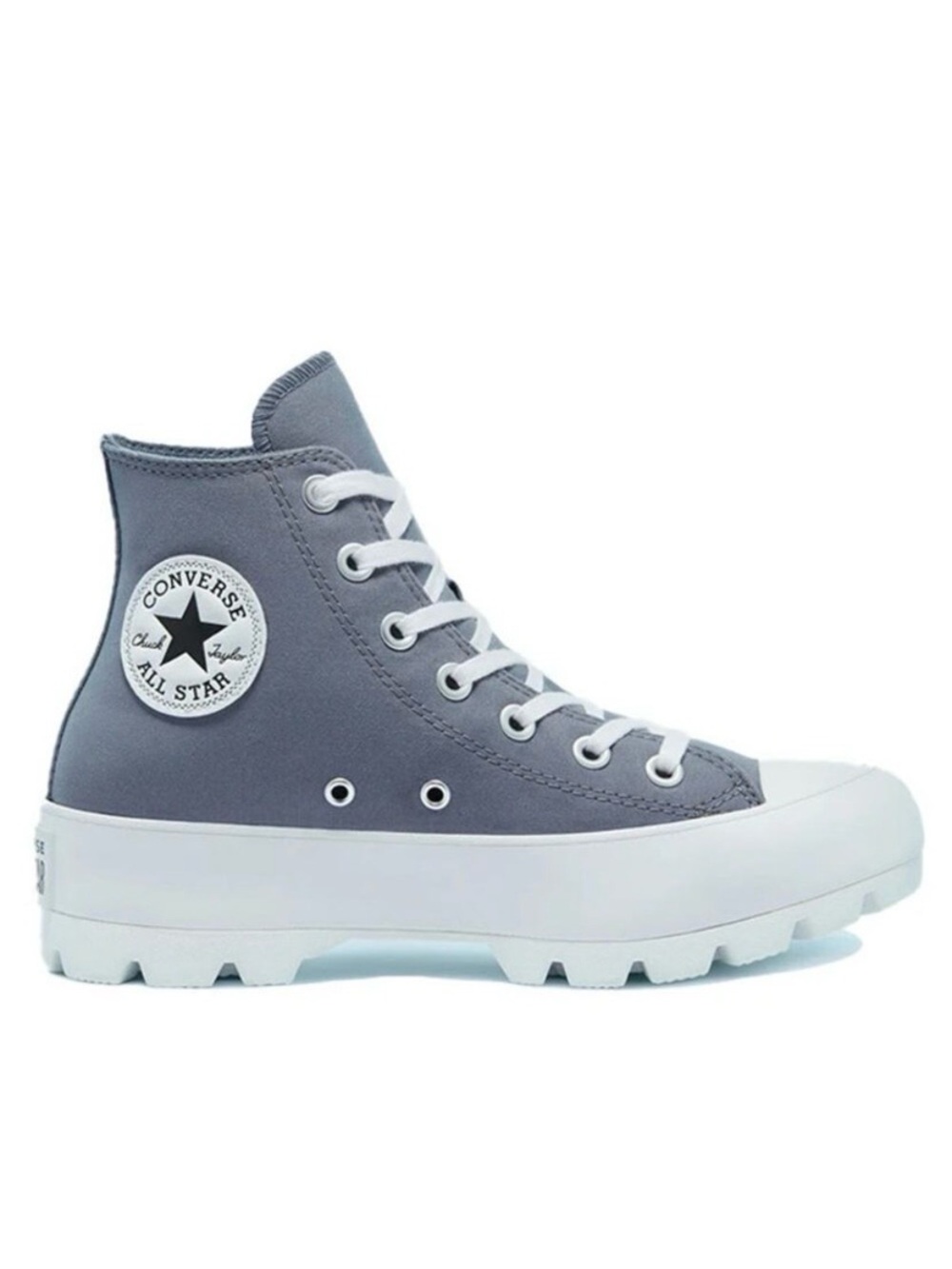 Converse Women's Lace-Up High Top Boots in Gray and White